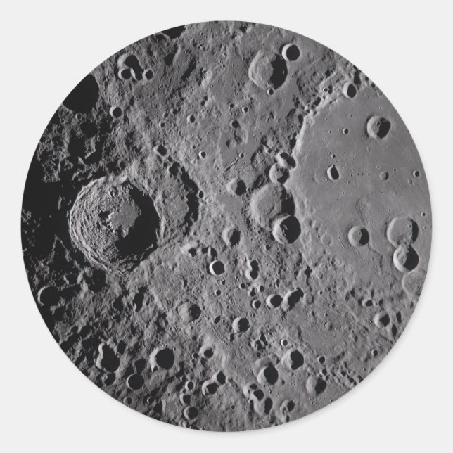 Artemis II Lunar Craters Classic Round Sticker (Front)