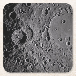 Artemis II Lunar Craters Square Paper Coaster