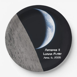 Artemis II Lunar Flyby Paper Plate