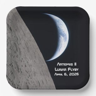 Artemis II Lunar Flyby Paper Plate