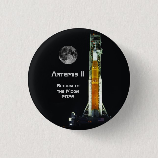 Artemis II Moon Mission 3 Cm Round Badge (Front)