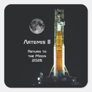Artemis II Moon Mission Square Sticker