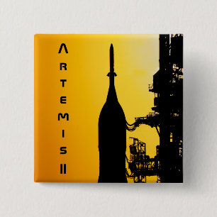 Artemis II to Launch Pad 15 Cm Square Badge