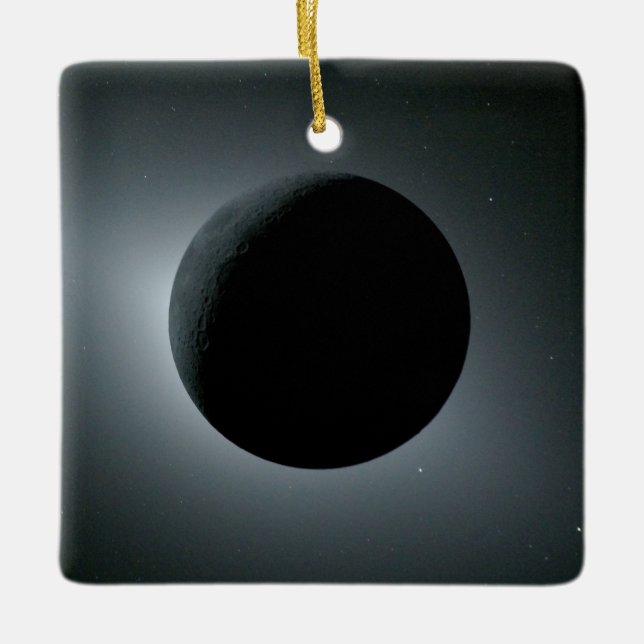 Artemis II Total Solar Eclipse Ceramic Ornament (Front)