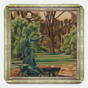 Artemis In The Gardens Square Sticker
