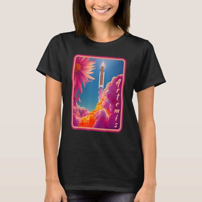 Artemis Launch SLS Item For Women Girls Moon Orbit T-Shirt (Front)