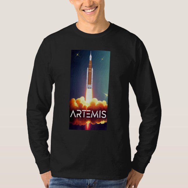 Artemis Launch SLS Moon Rocket Orbit Space T-Shirt (Front)