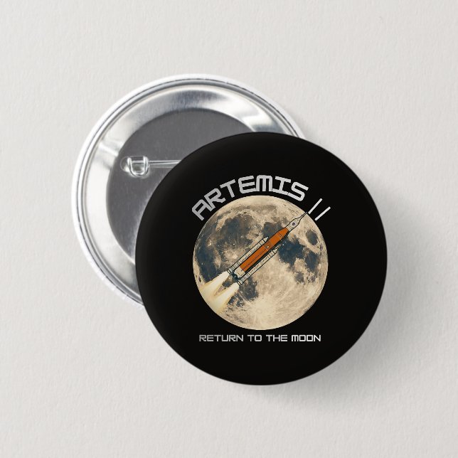 Artemis moon mission 6 cm round badge (Front & Back)