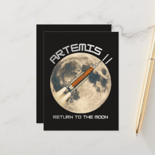 Artemis moon mission announcement postcard