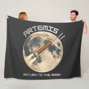 artemis moon mission fleece blanket