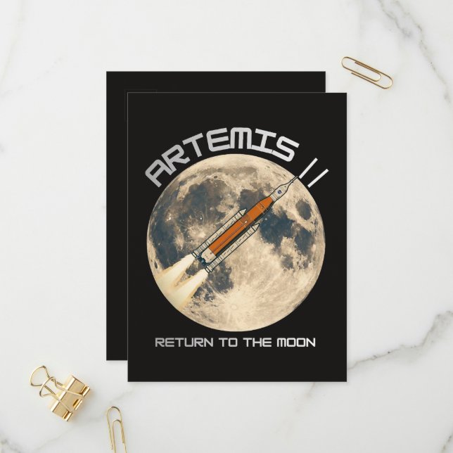 Artemis moon mission invitation postcard (Front/Back In Situ)
