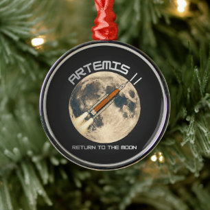artemis moon mission metal tree decoration