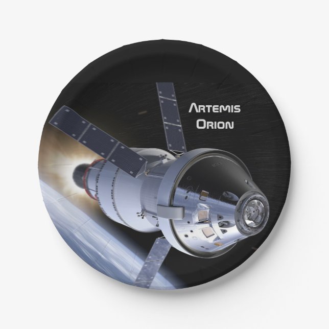 Artemis Orion SLS Moon Mission Paper Plate (Front)