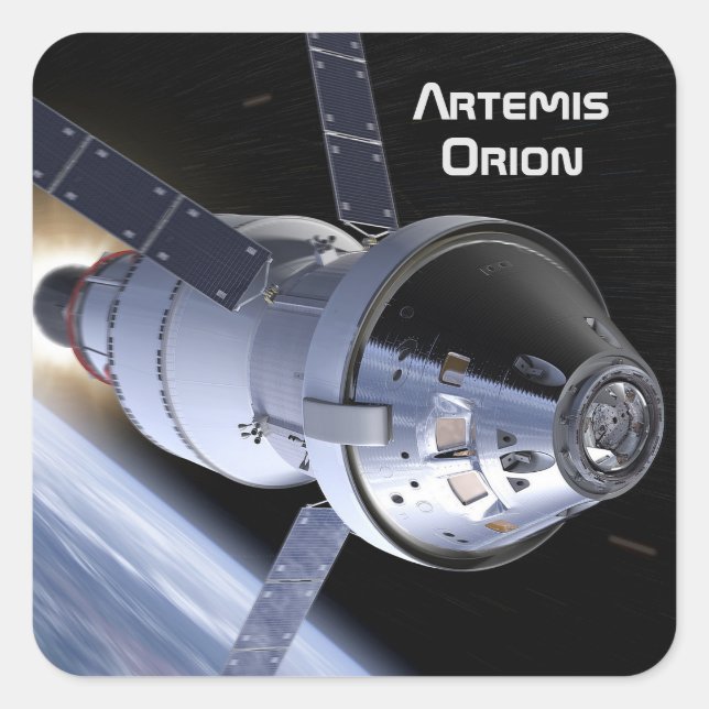 Artemis Orion SLS Moon Mission Square Sticker (Front)