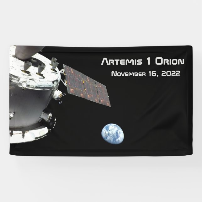 Artemis Orion Spacecraft Blue Marble Banner (Horizontal)