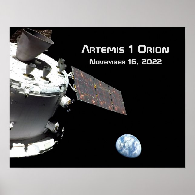 Artemis Orion Spacecraft Blue Marble Poster (Front)