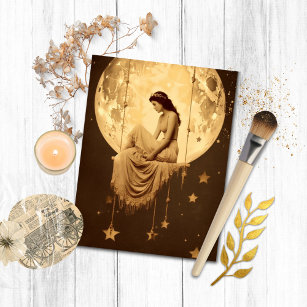 Artemis Paper Moon Girl, Vintage Photograph Jazz Postcard