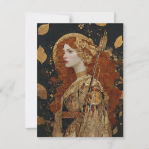 Artemis: The Autumn Huntress Art Nouveau Postcard