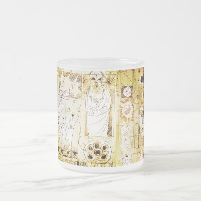 arteology sketches 1995 frosted glass coffee mug (Center)