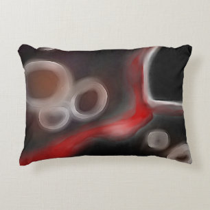 Arterial Motif: Abstract Black, White & Red Decorative Cushion