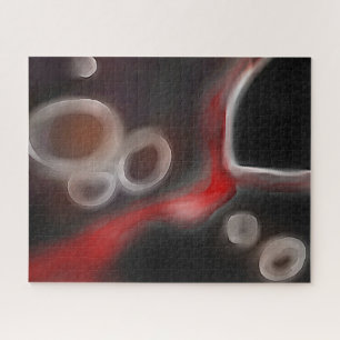 Arterial Motif: Abstract Black, White & Red Jigsaw Puzzle