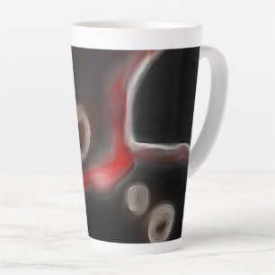 Arterial Motif: Abstract Black, White & Red Latte Mug