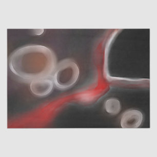 Arterial Motif: Abstract Black, White & Red Tissue Paper