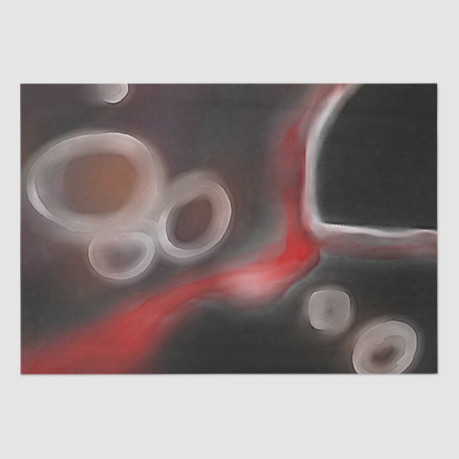Arterial Motif: Abstract Black, White & Red Tissue Paper (Front)