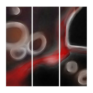 Arterial Motif: Abstract Black, White & Red Triptych