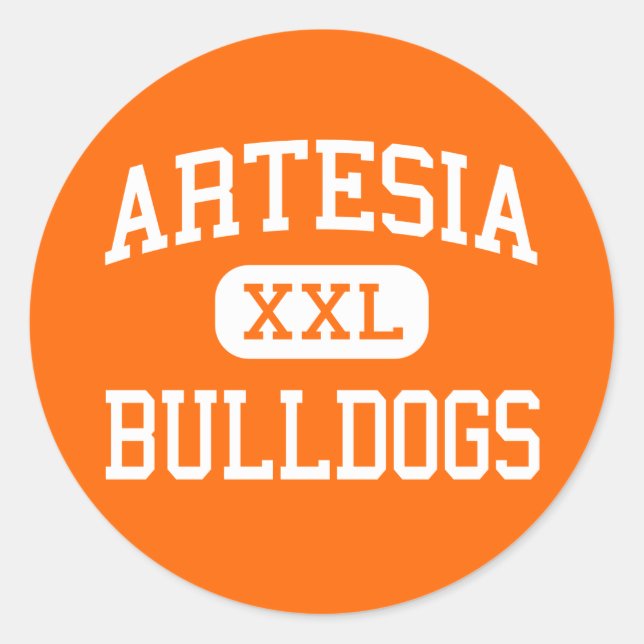 Artesia - Bulldogs - High - Artesia New Mexico Classic Round Sticker (Front)