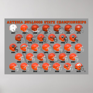 Artesia Bulldogs State Champs Helmet Poster