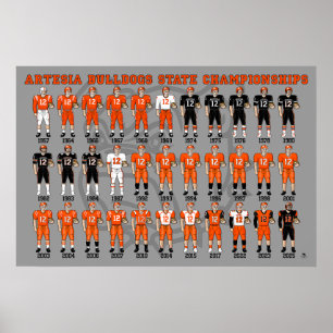 Artesia Bulldogs State Champs Uniform Poster