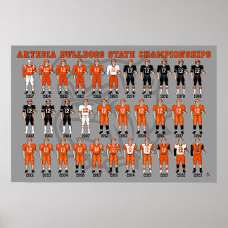 Artesia Bulldogs State Champs Uniform Poster