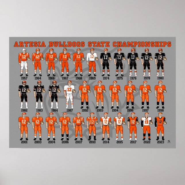 Artesia Bulldogs State Champs Uniform Poster (Front)