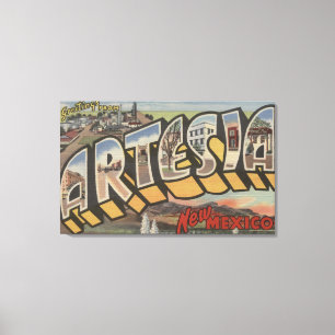 Artesia, New Mexico - Large Letter Scenes Canvas Print