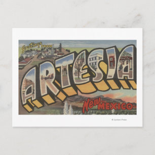 Artesia, New Mexico - Large Letter Scenes Postcard