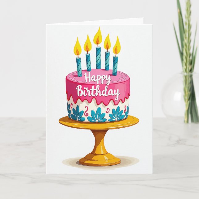 Artful Cake Birthday Card (Front)
