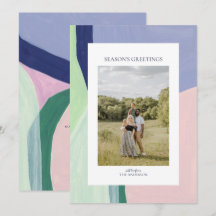 Artful Christmas Holiday Photo Greeting Card