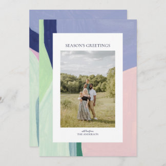 Artful Christmas Holiday Photo Greeting Card