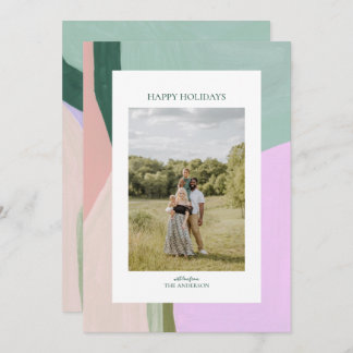 Artful Christmas Holiday Photo Greeting Card