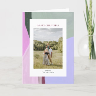 Artful Christmas Holiday Photo Greeting Card