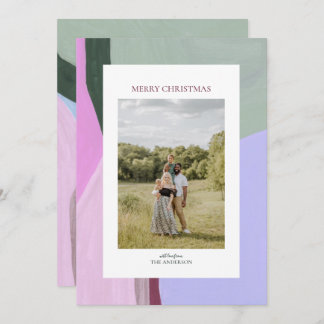 Artful Christmas Holiday Photo Greeting Card