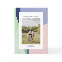 Artful Christmas Holiday Photo Greeting Card