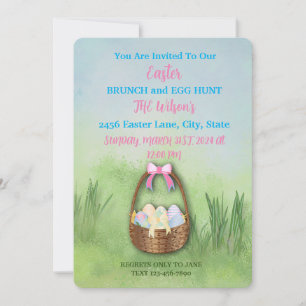 🌷 Artful Easter Brunch & Egg Hunt Invitation 🐣