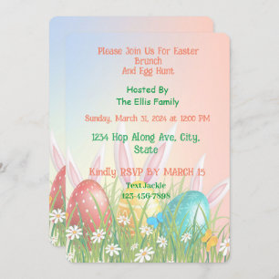 🐰 Artful Easter Brunch & Egg Hunt Invitation