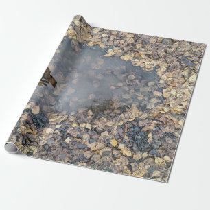 Artful Leafy Fall Reflection Kitchen Towel Wrapping Paper