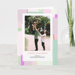 Artful Pastel Christmas Holiday Photo Card