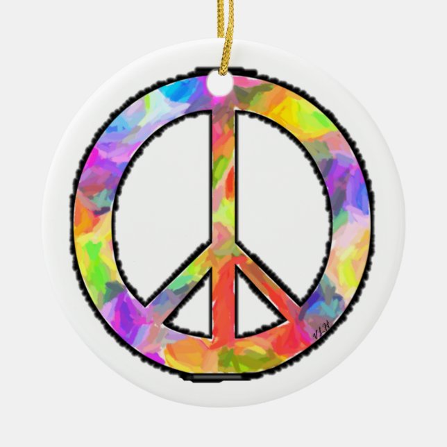 Artful Peace Ceramic Tree Decoration (Front)