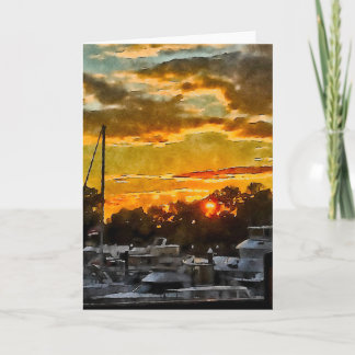Artful Potomac River Sunset Card