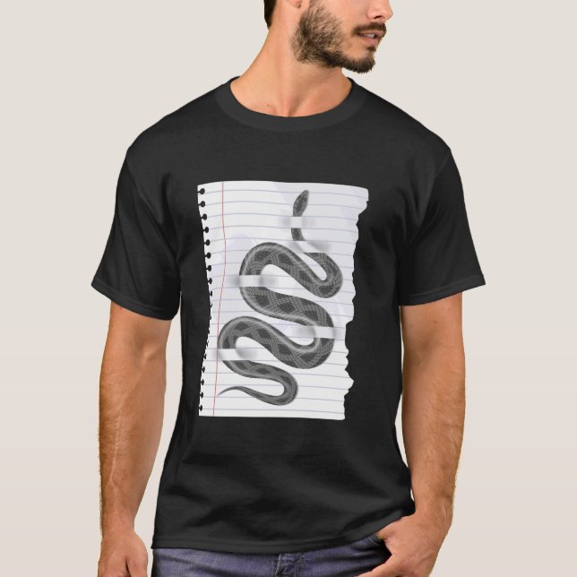 Artful Snake On Sheet For Nature Fans And Terraria T-Shirt (Front)